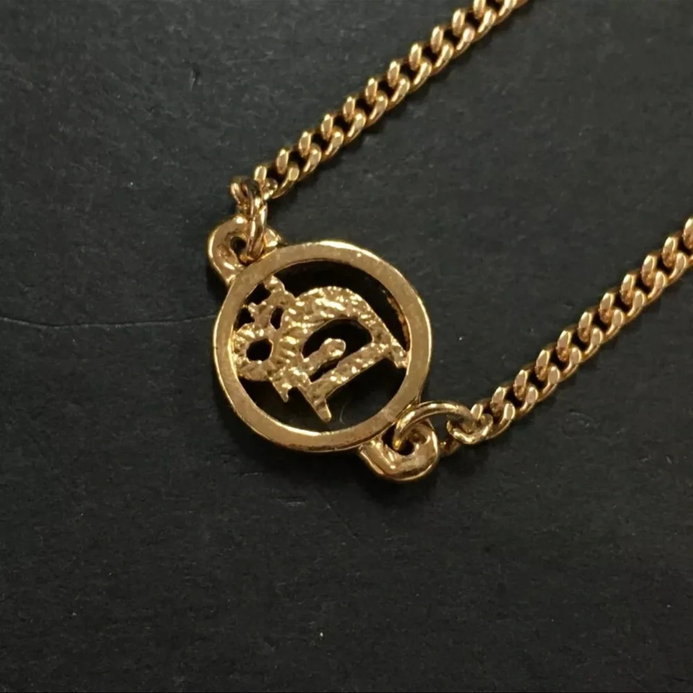 AUTH Christian Dior Logo CD Bracelet Gold - Picture 6 of 7